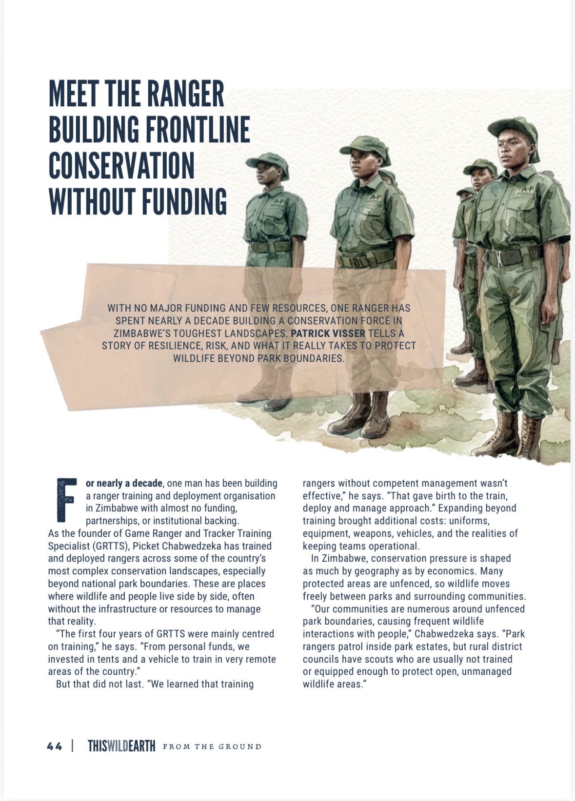 MEET THE RANGER BUILDING FRONTLINE CONSERVATION WITHOUT FUNDING